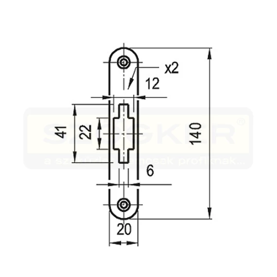 ZÁRÓLEMEZ RÖVID EGYENES 140mm KEREKÍTETT (VÁLTÓNYELVHEZ) MAGYAR