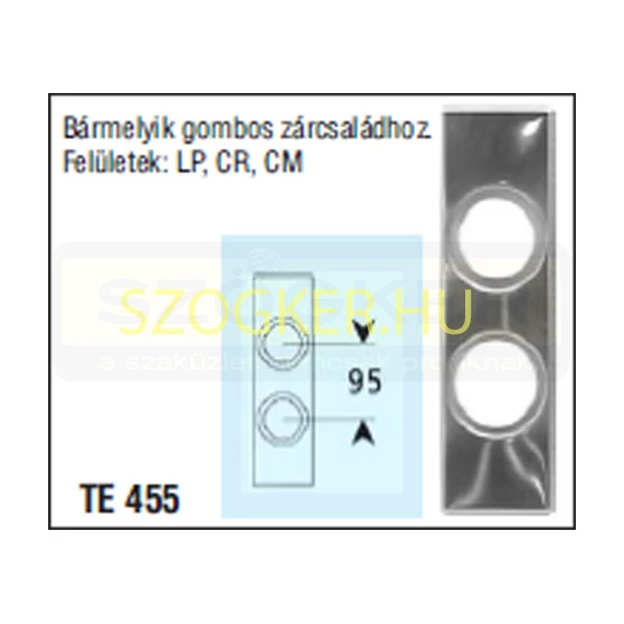 TAKARÓLEMEZ TÖBBPONTOS ZÁRHOZ KÉTLYUKAS SÁRGARÉZ LEMEZBŐL TE455 LP 265*74mm