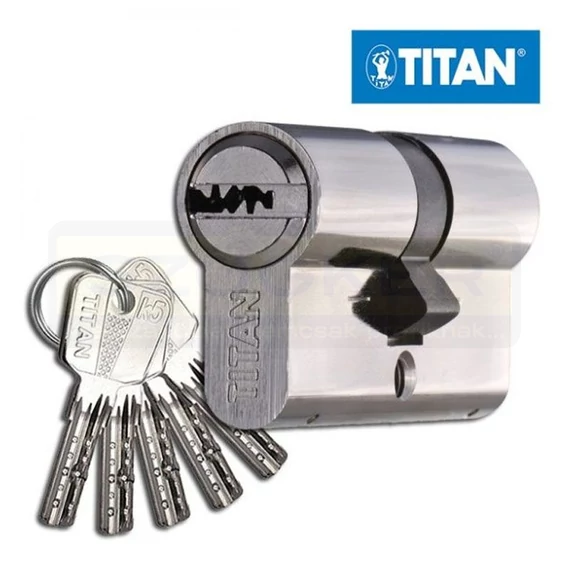 TITAN K5 CIL.ZÁRBETÉT PONTFURATOS 40/50 NIKKELEZETT 5KULCS FÚRÁSVÉDETT