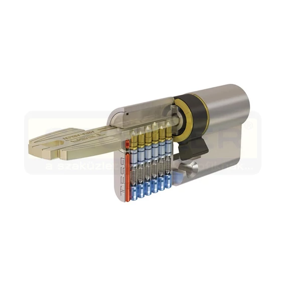 TESA T60 CIL.ZÁRBETÉT PONTFURATOS 45/45 SÁRGARÉZ 5KULCSOS