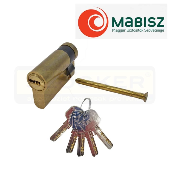 TESA T60 CIL.ZÁRBETÉT PONTFURATOS 30/10 SÁRGARÉZ 5KULCSOS