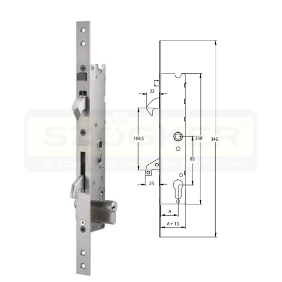TESA 2240AUT UTOLSÓ DARAB ZÁRTEST PORTÁL 40mm VÁLTÓS CIL.21/85/22/8 KAMPÓS AUTOMATA