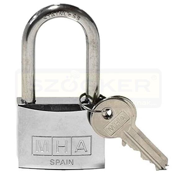 NORMÁLKENGYELES LAKAT 40mm INOX 2DB KULCS D6.5mm KENGYEL MHA 12