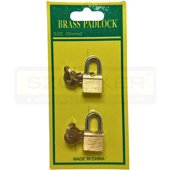 EGYZÁRLATÚ LAKAT 15-20mm 2DB/CS. SÁRGARÉZ 2DB KULCCSAL IMPORT 1500193-B