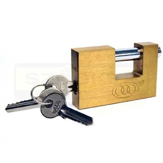 U-LAKAT (REDŐNYLAKAT) 50mm SÁRGARÉZ 3DB KULCCSAL IMPORT BX950