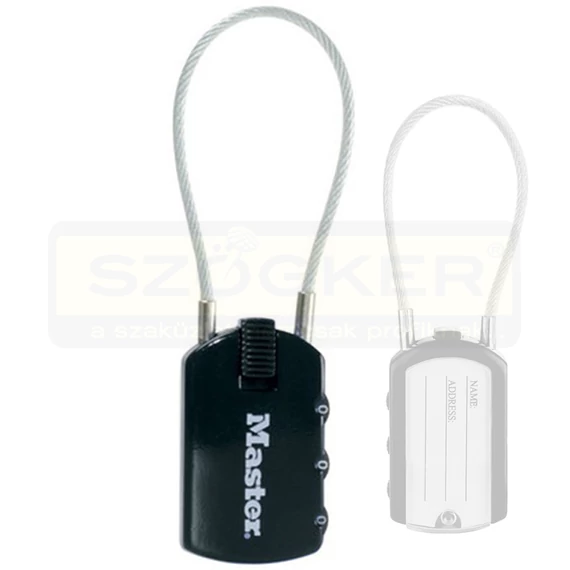 MASTERLOCK 4684EURD POGGYÁSZLAKAT 30mm CÍMKÁRTYÁVAL