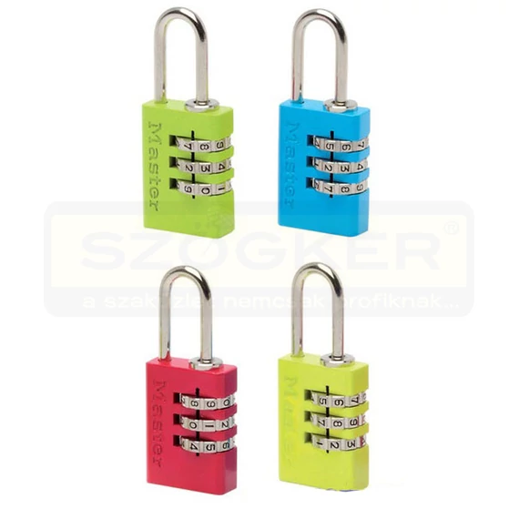 MASTERLOCK 7620EURDCOL LAKAT 20mm SZÁMZÁRAS ALU 3 SZÁMJEGYŰ FEST. TÖBB SZÍNBEN