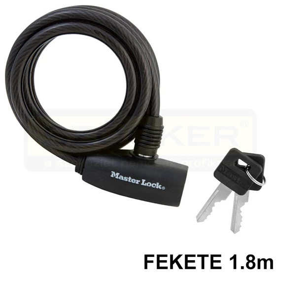 MASTERLOCK 8126EURDPRO KERÉKPÁRLAKAT KULCSOS 1,8M FEKETE