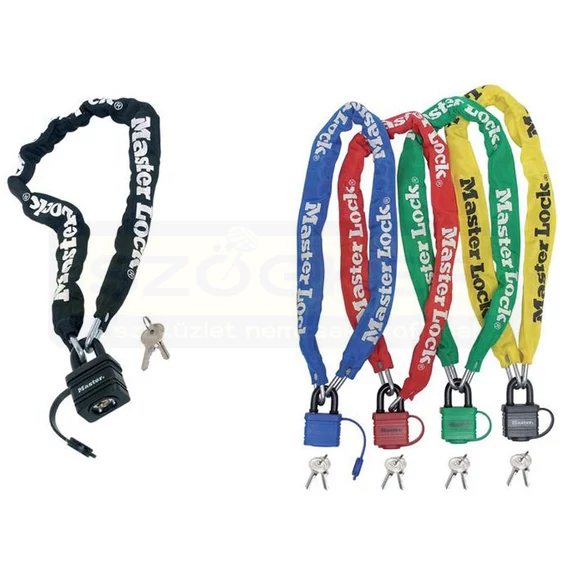 MASTERLOCK 8390EURDPROCOL KERÉKPÁRLAKAT 90cm/6MM ÁTMÉRŐ MŰANYAGHÁZAS 40mm LAKATTAL