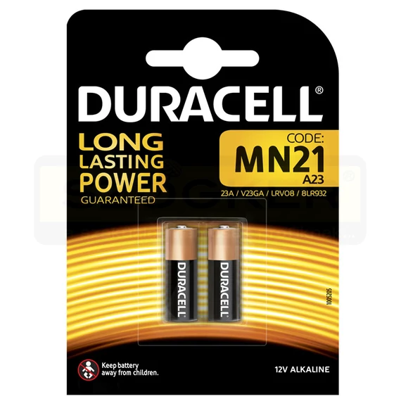 DURACELL MN21 RIASZTÓ ELEM 12V B2 A23/23A PLUS SECURITY 2DB/CS