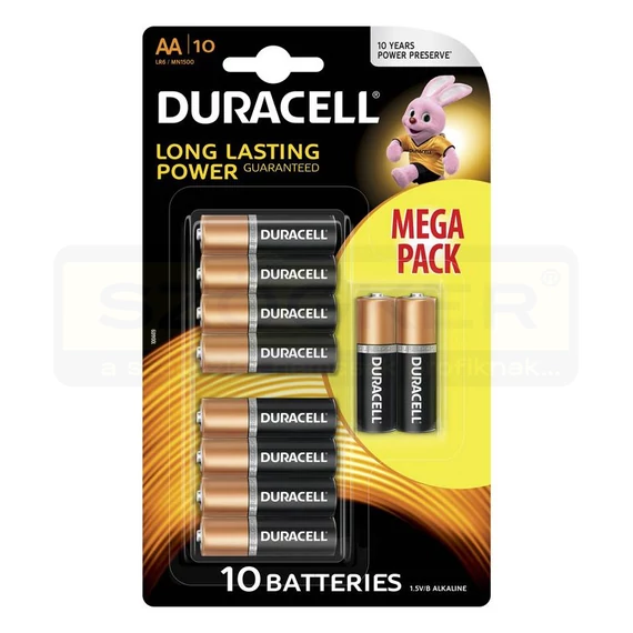 DURACELL MN1500 CERUZAELEM 1.5V AA LR6 BASIC 10DB/CSOMAG