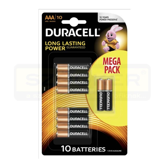 DURACELL MN2400 MIKRÓ CERUZAELEM 1.5V AAA BASIC LR03 10DB/CSOMAG