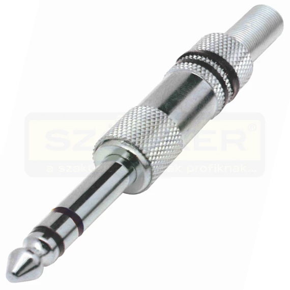 JACK DUGÓ 6.3mm SZTEREO TÖRÉSGÁTLÓVAL FÉM IMPORT SK 3M