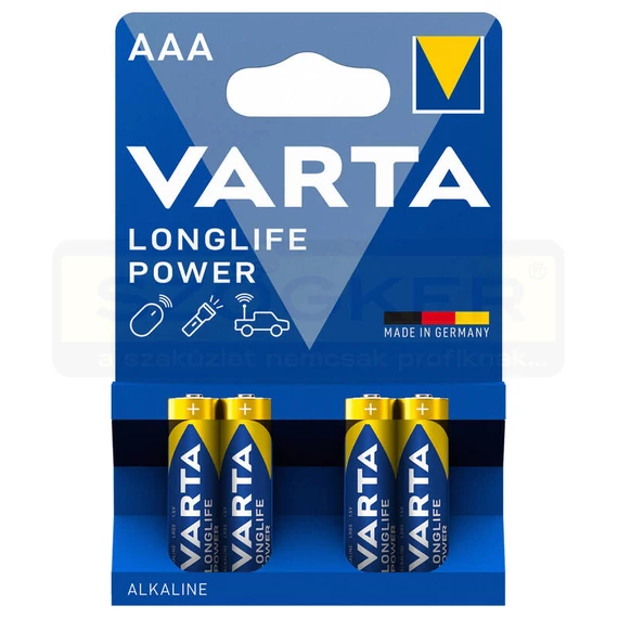 CERUZAELEM 1.5V AAA LR03 04DB/CSOMAG VARTA LONGLIFE POWER
