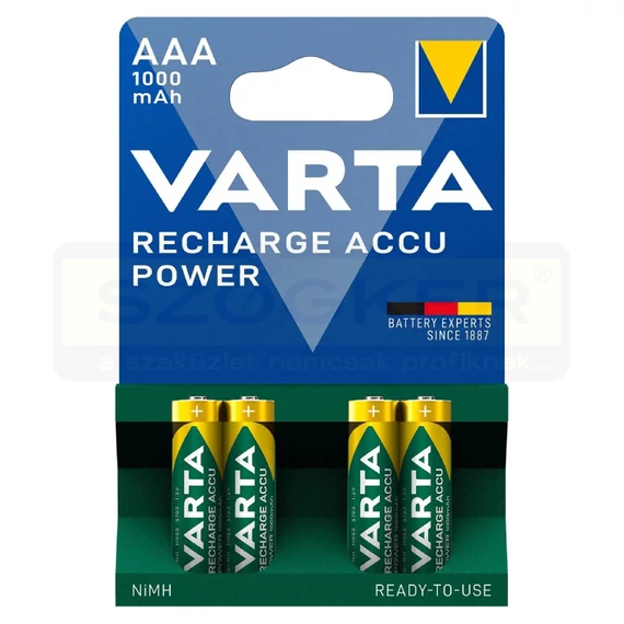 AKKUMULÁTOR AAA HR6 1000mAh 1,2V NiMH 4DB/CSOMAG VARTA AAA 5703 MINSTILO R2U B4