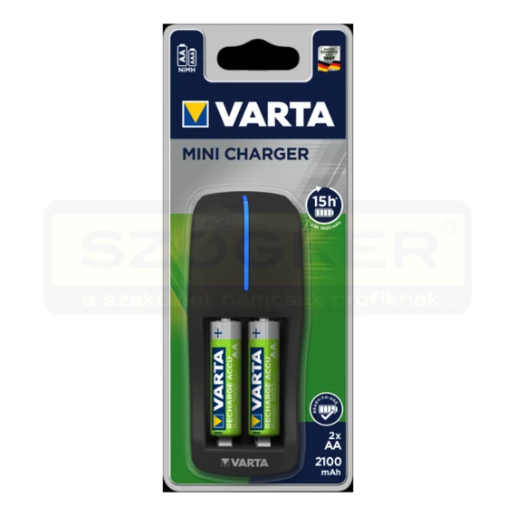 AKKUTÖLTŐ + 2*2100mAh AA AKKU MINI CHARGER NiMH R2U VARTA 57646101451