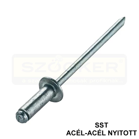 HÚZÓSZEGECS NYITOTT 3.9*12 DIN 7337A FGF ACÉL-ACÉL DSU SST