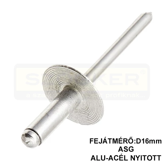 HÚZÓSZEGECS NYITOTT 4.8*20 FGF DIN 7337A EXTRA NAGYF. ALU-AC. DSU ASG