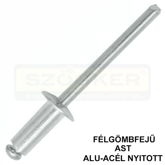 HÚZÓSZEGECS NYITOTT 4.8*18 DIN 7337A FGF ALU-ACÉL AST