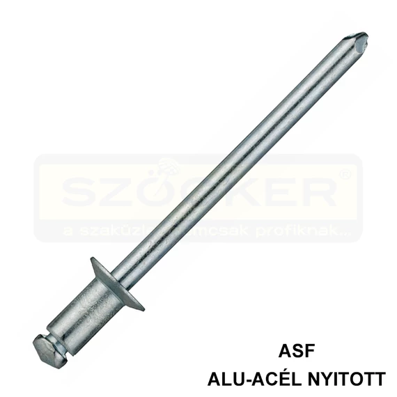 HÚZÓSZEGECS NYITOTT 4.8*12 DIN 7337B SF ALU-ACÉL DSU ASF