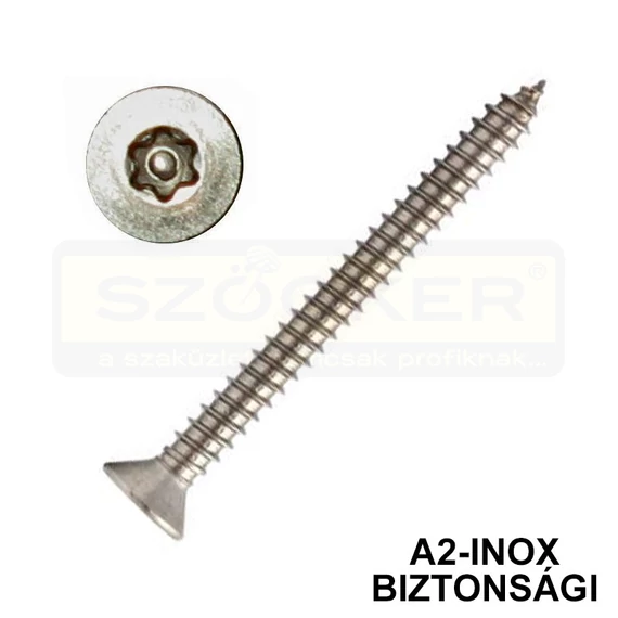 BIZT.LEMEZCSAVAR D4.8*32 DIN 7982 A2 SFTORX-CSAPOS INOX TX-25