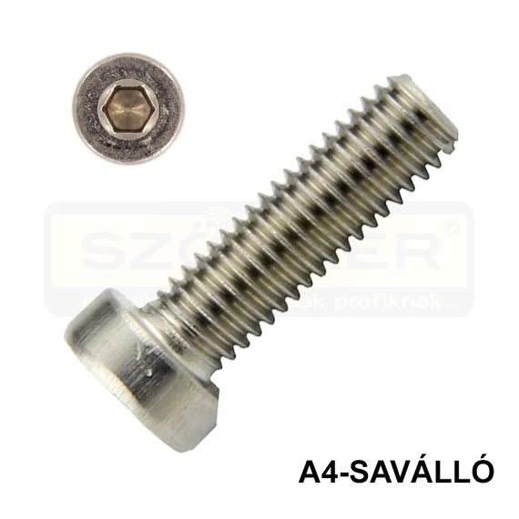BK HENG. ALACSONYFEJŰ M6*10 DIN 7984 A4 NEMCSAPOLT SAVÁLLÓ