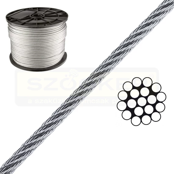 SODRONYKÖTÉL D2.0 T1*19 DIN 3053 HG. SZE:2,30KN MK 250FM/TEKERCS