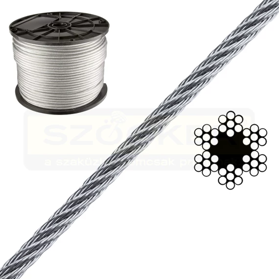 SODRONYKÖTÉL D4.0 T6*7 DIN 3055 HG. IMPORT EGYEDI 1200FM/TEKERCS
