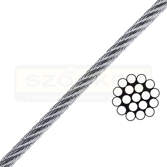 SODRONYKÖTÉL D1.0 T1*19 DIN 3053 HG. SZE:0.94KN VÁGOTT IMPORT
