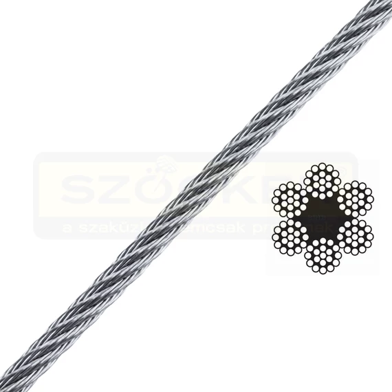 SODRONYKÖTÉL D6.0 T6*19 DIN 3060 HG. SZE:24KN VÁGOTT IMPORT