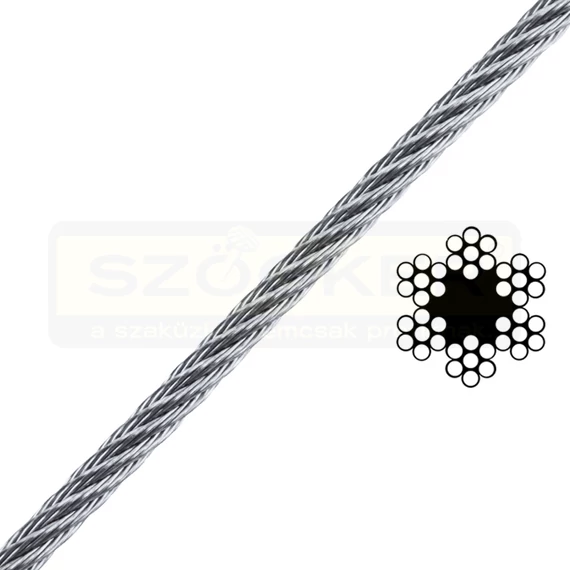 SODRONYKÖTÉL D1.5 T6*7 DIN 3055 HG. SZE:1,55KN VÁGOTT IMPORT