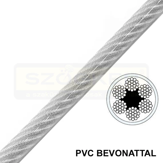 SODRONYKÖTÉL D08/06 T6*19 DIN 3060 HG. PVC VÁGOTT IMPORT