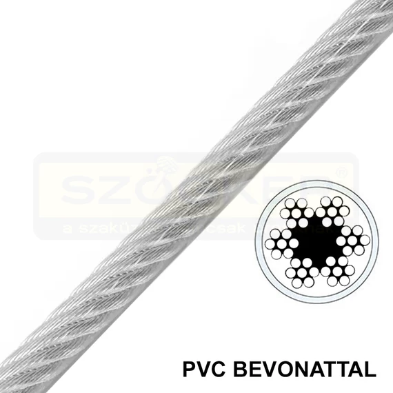 SODRONYKÖTÉL D4/3 T6*7 DIN 3055 HG. PVC VÁGOTT IMPORT