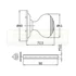 AMIG 14/5846 AJTÓGOMB KÖR ROZETTÁS D61/80 FIX CSILLOGÓRÉZ GÖMB EXTRANAGY