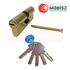 TESA T60 CIL.ZÁRBETÉT PONTFURATOS 45/45 SÁRGARÉZ 5KULCSOS